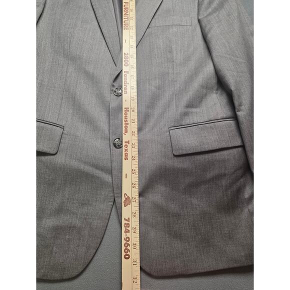 Linea Uomo Mens Gray Premium Wool Blazer 41R Natural Stretch Modern Fit Lapel - Picture 4 of 11